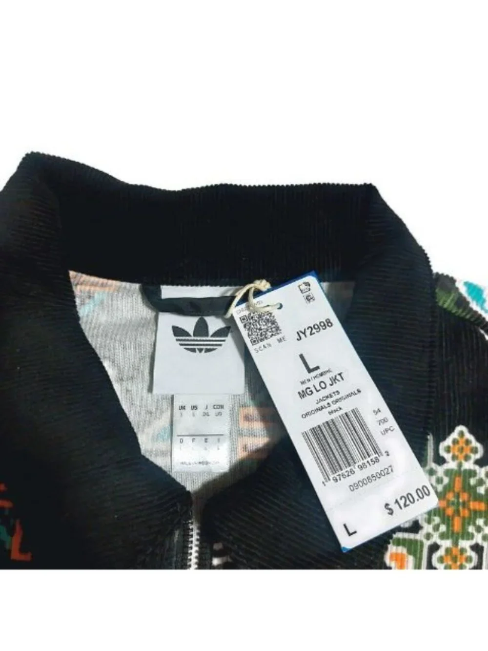 Adidas Monogram All Over Print Loose Coach Jacket Mens Size Large Black JY2998